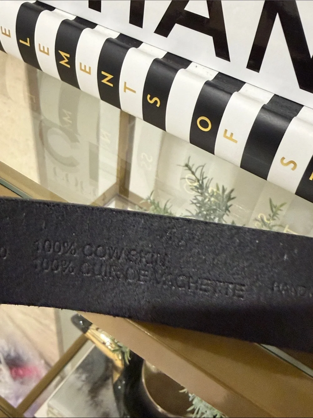 Hugo Boss Black Leather Belt with Gunmetal Hardware